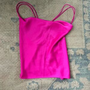 Vintage Hot Pink Backless Silk Top